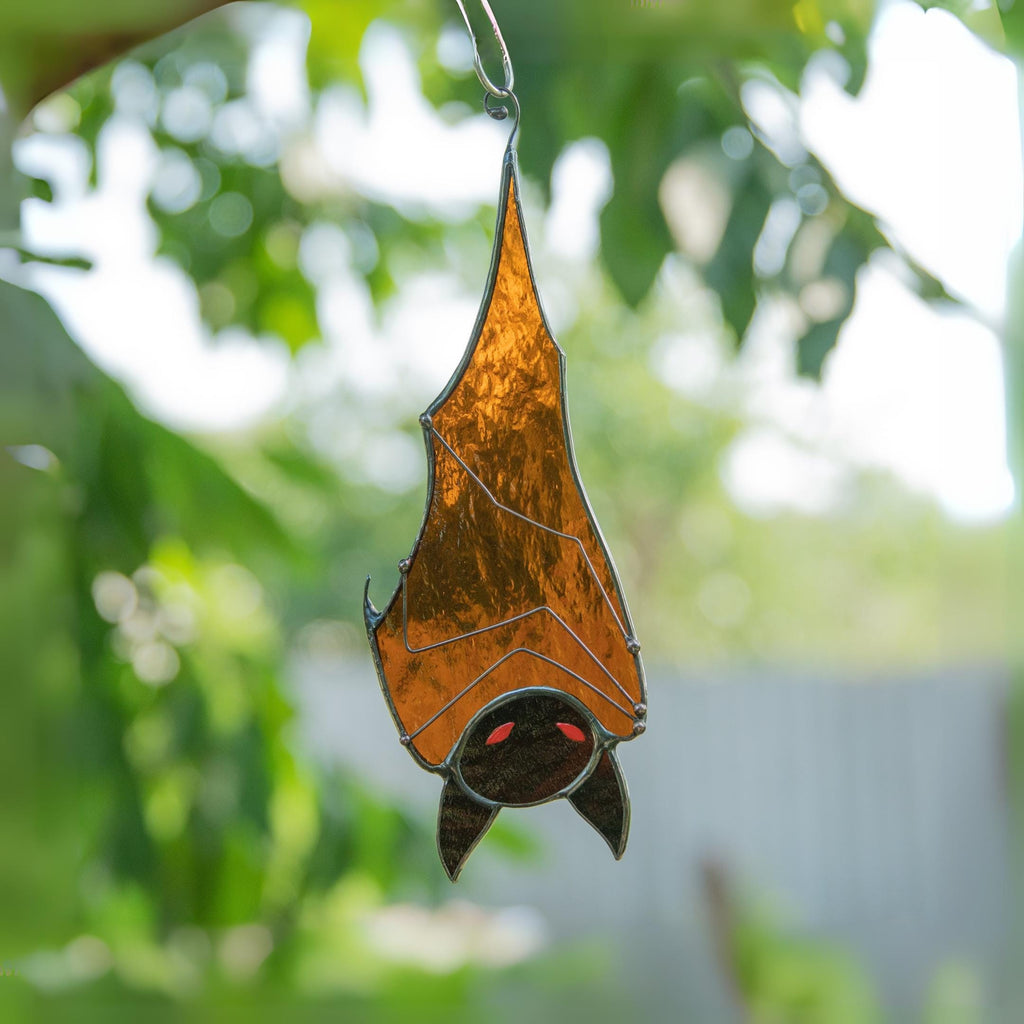 Halloween suncatcher stained glass bat Halloween gift Custom stained glass window hangings Halloween decor indoor Halloween wall decor