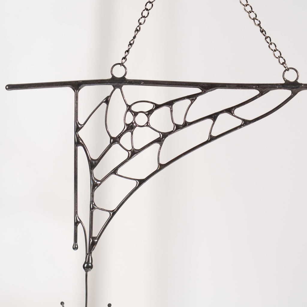 Halloween broom window hangings Jumping spider Stained glass horror Witch broom Halloween decorations Moon Halloween gifts