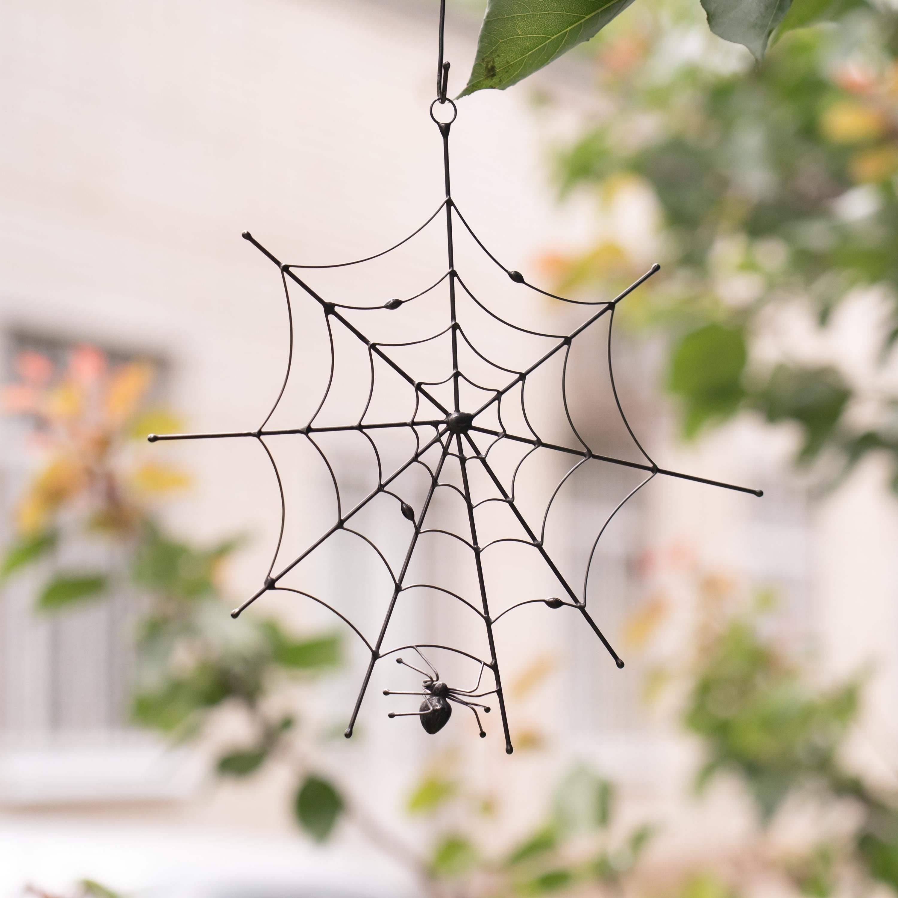 Jumping spider Halloween stained glass window hangings Handmade gifts Stained glass ghost suncatcher Spider web Halloween gifts