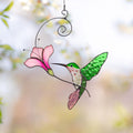 Hummingbird stained glass bird suncatcher Daughter in law gift Custom stained glass window hangings Flower suncatcher Hummingbird gifts