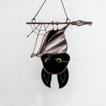 Halloween stained glass bat Halloween artwork Custom stained glass window hangings Web suncatchers Stained glass horror
