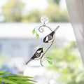 Stained glass birds suncatcher Grandparent gifts Chickadee ornament window hangings Best gift for mom Chickadee art