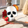 Halloween suncatcher Skull stained glass window hangings Halloween gothic home decor Halloween ornament Rose fall artwork