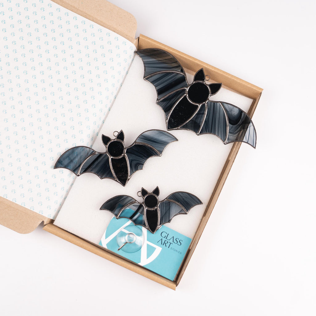 Halloween stained glass bat suncatcher Halloween gift Custom stained glass window hangings Halloween artwork Halloween stained glass horror