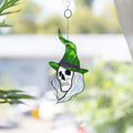 Witch stained glass sun catcher Halloween decor indoor Witch gifts stained glass window hangings Hex Halloween suncatcher