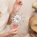 Snowflakes stained glass sun catchers Grandparent gifts for Christmas Snowflake art stained glass window hangings Handmade Christmas gift