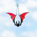 Bat stained glass window hangings Whimsigoth decor Stained glass Halloween suncatcher Bat wings Halloween decor indoor