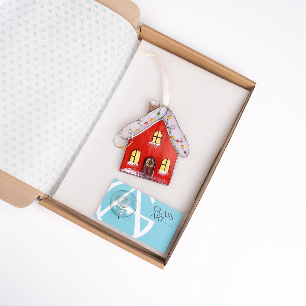 Gingerbread house stained glass suncatcher Mother in law Christmas gift Christmas bundle stained glass window hangings Gingerbread ornament