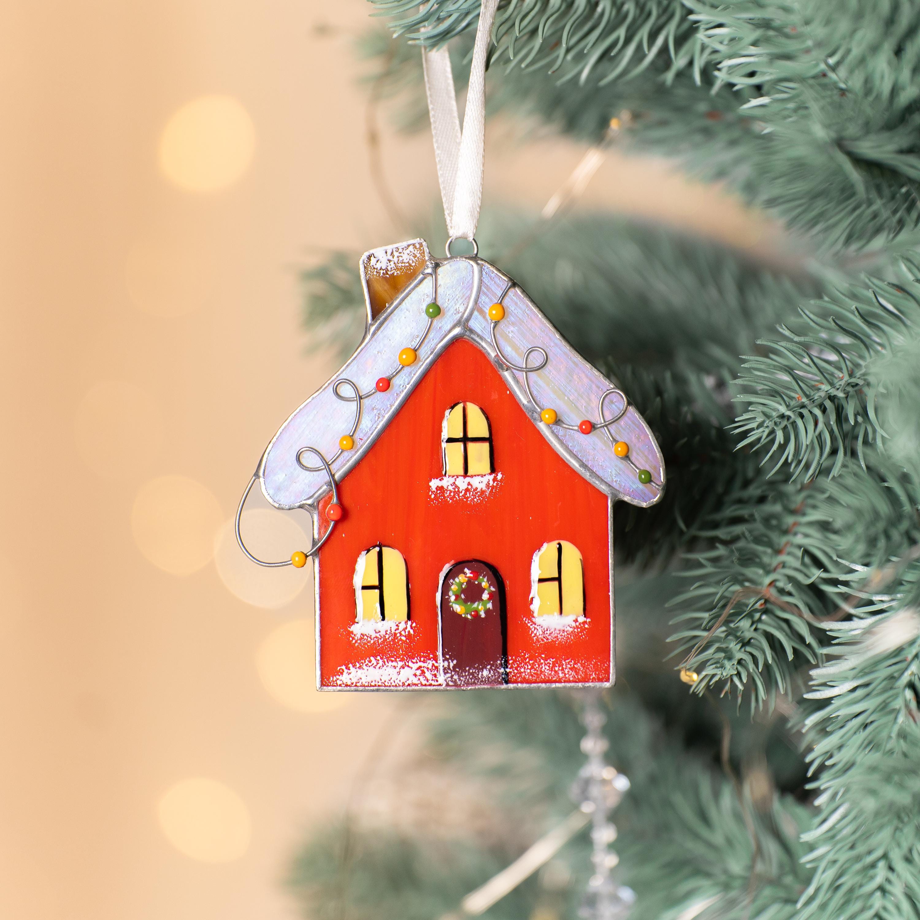 Gingerbread house stained glass suncatcher Mother in law Christmas gift Christmas bundle stained glass window hangings Gingerbread ornament