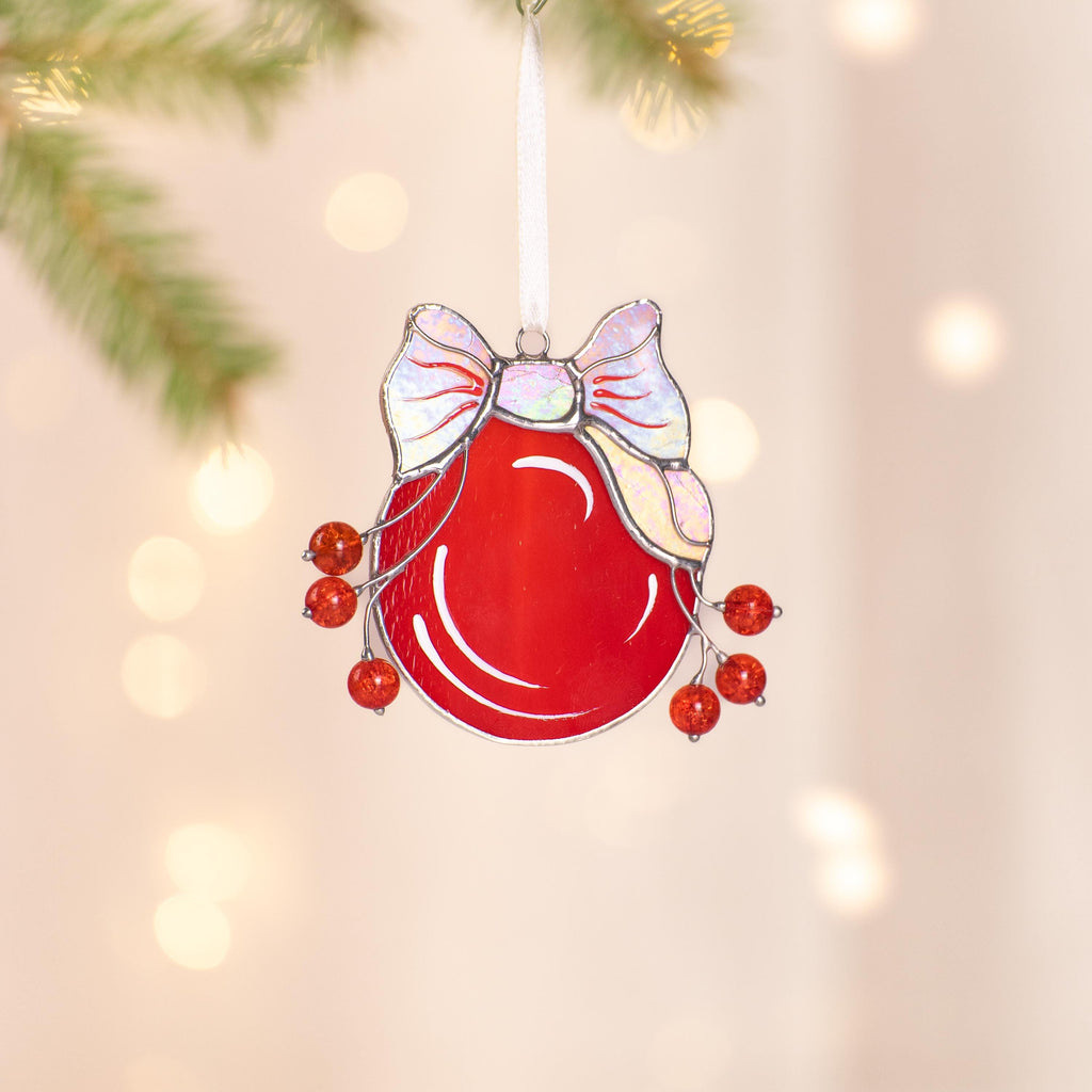 Christmas balls stained glass window hangings Christmas gifts wife Stained glass handmade Christmas gift Xmas ornaments