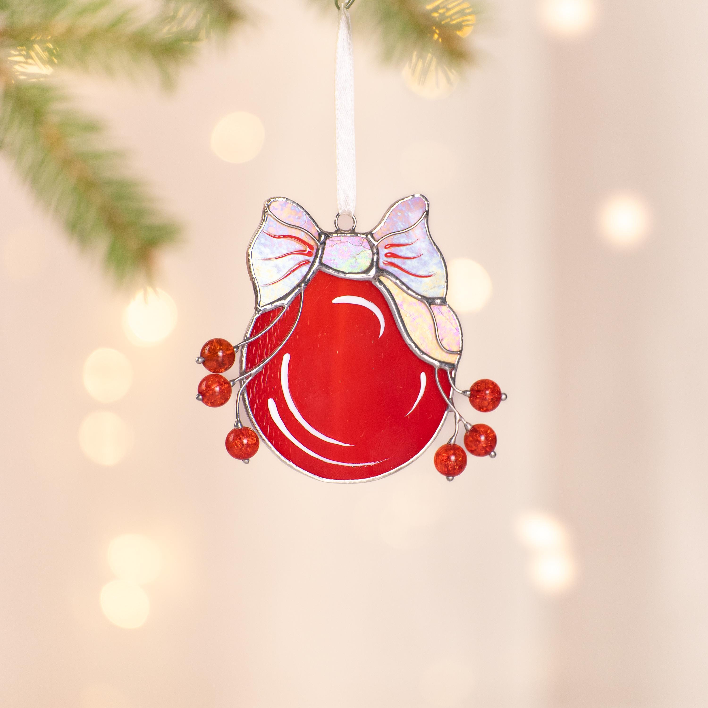 Christmas balls stained glass window hangings Christmas gifts wife Stained glass handmade Christmas gift Xmas ornaments