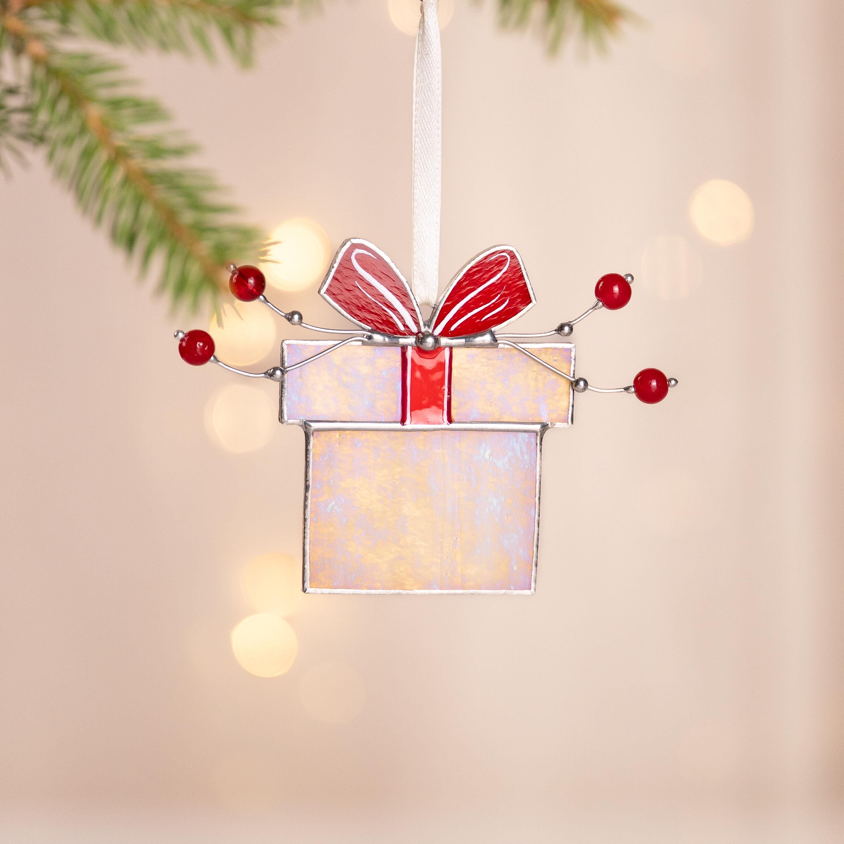 Christmas gift box stained glass sun catcher Goddaughter gift Christmas bundle stained glass window hangings Room decor aesthetic cozy