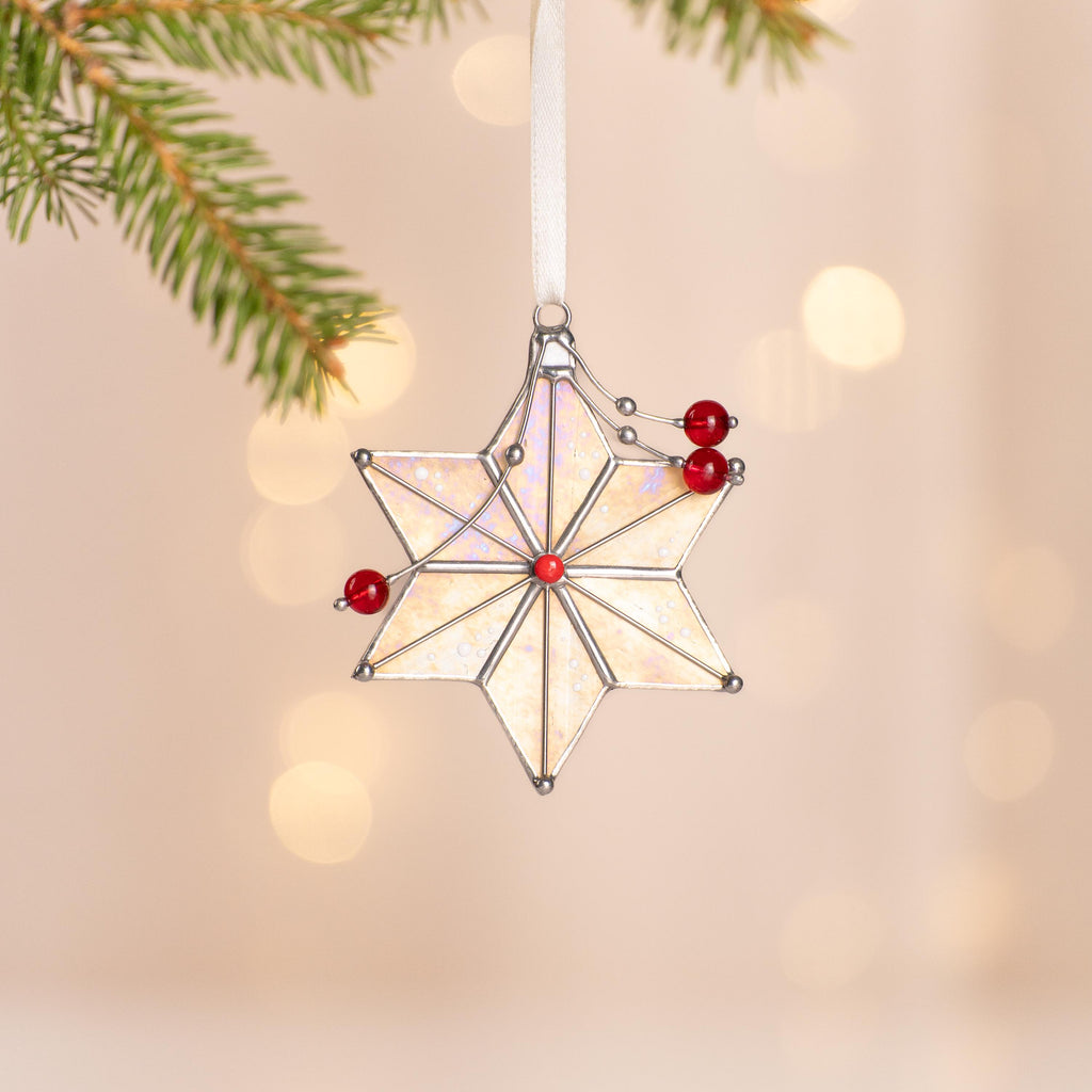 Christmas tree star stained glass suncatcher Grandparents Christmas gift Christmas tree ornaments stained glass window hangings