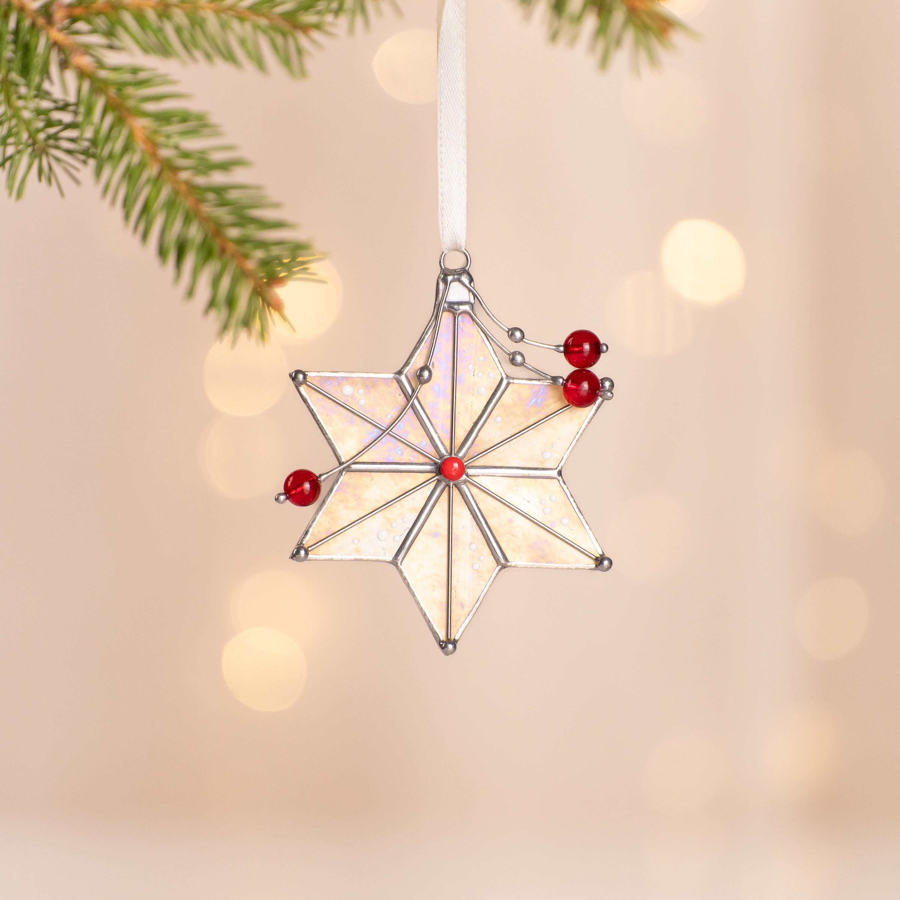 Christmas tree star stained glass suncatcher Grandparents Christmas gift Christmas tree ornaments stained glass window hangings