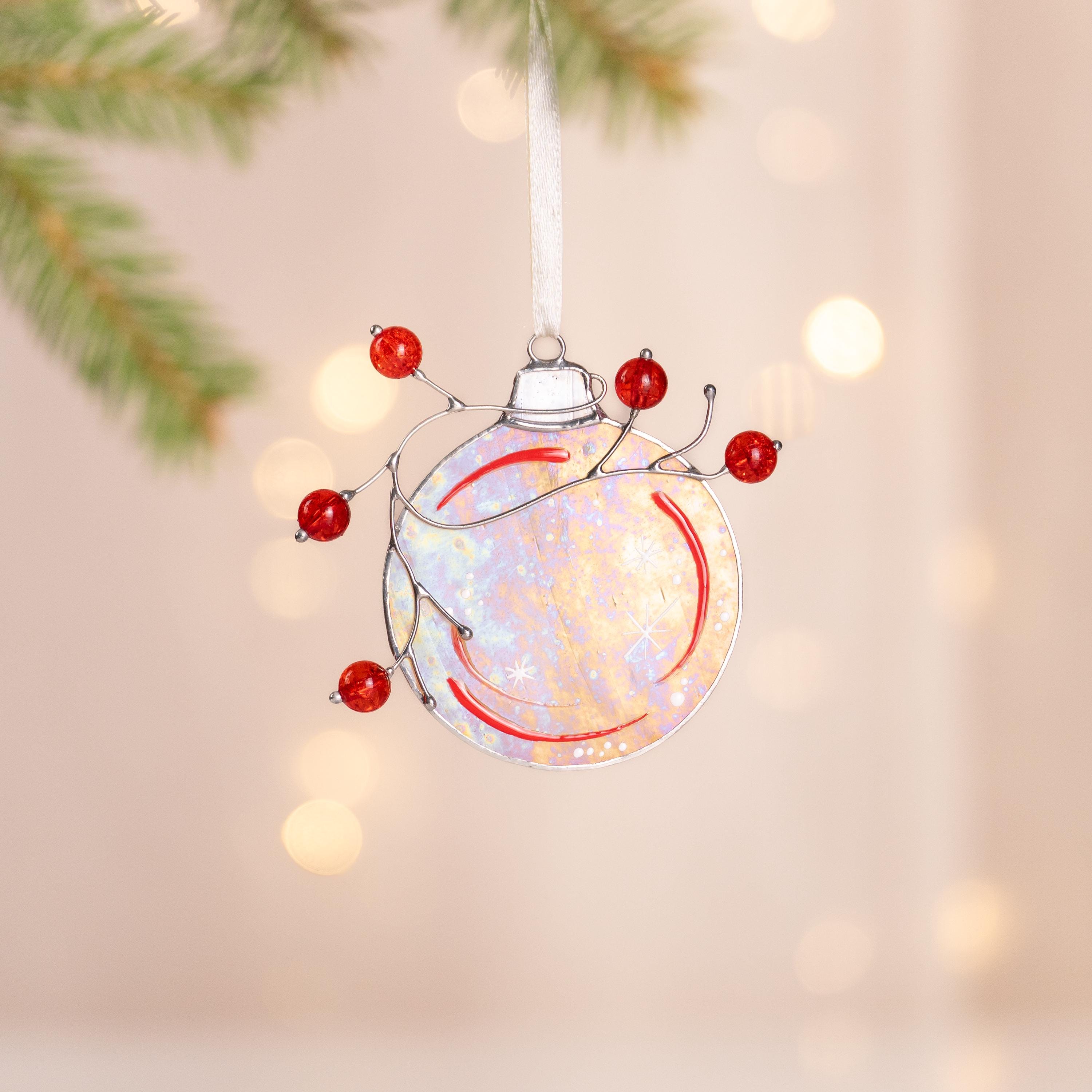 Stained glass Christmas balls suncatchers Christmas Gifts wife Christmas tree ornaments stained glass window hangings Holiday hosting decor