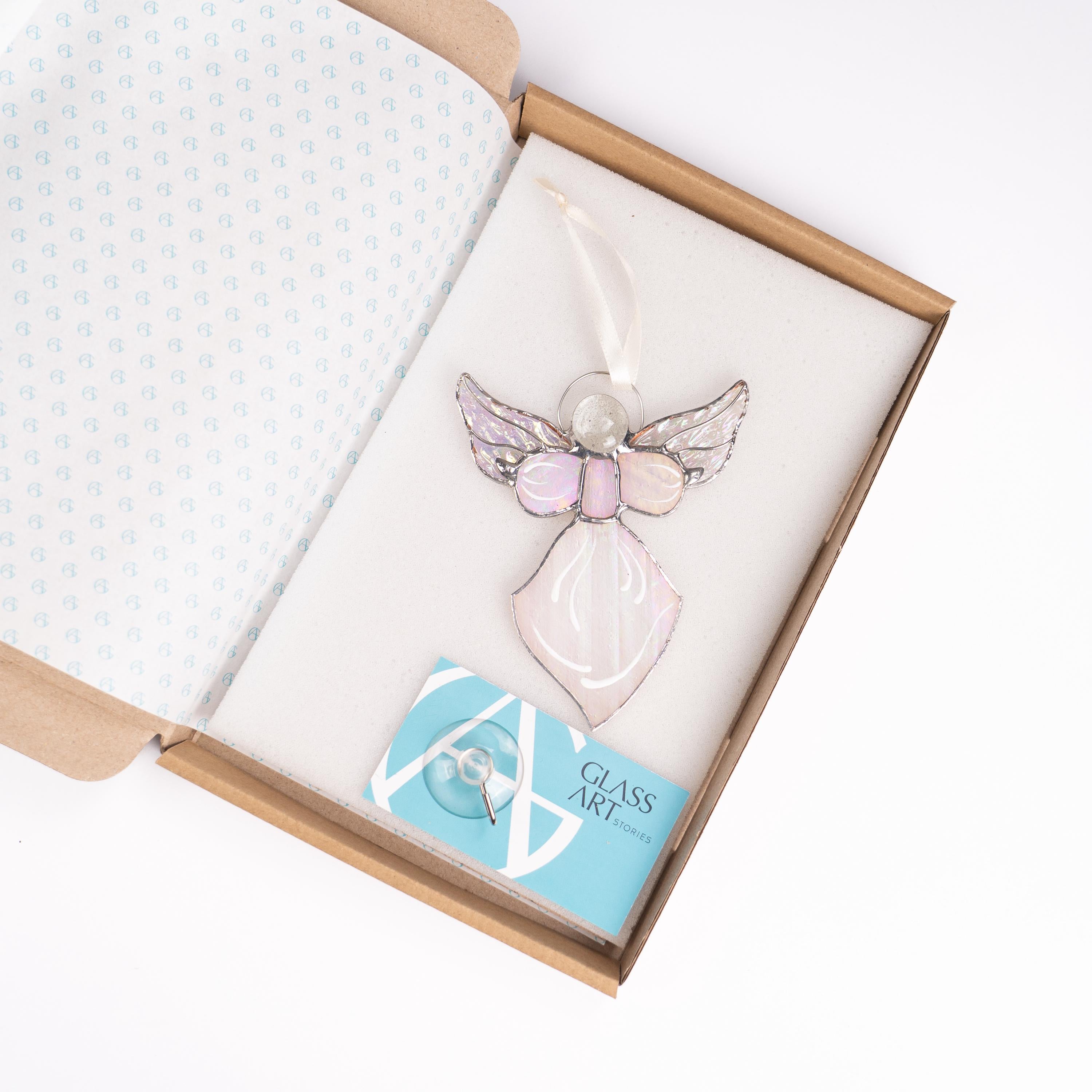 Angel ornament stained glass suncatcher Grandma Christmas gift Angel Christmas ornaments stained glass window hangings Angel gift