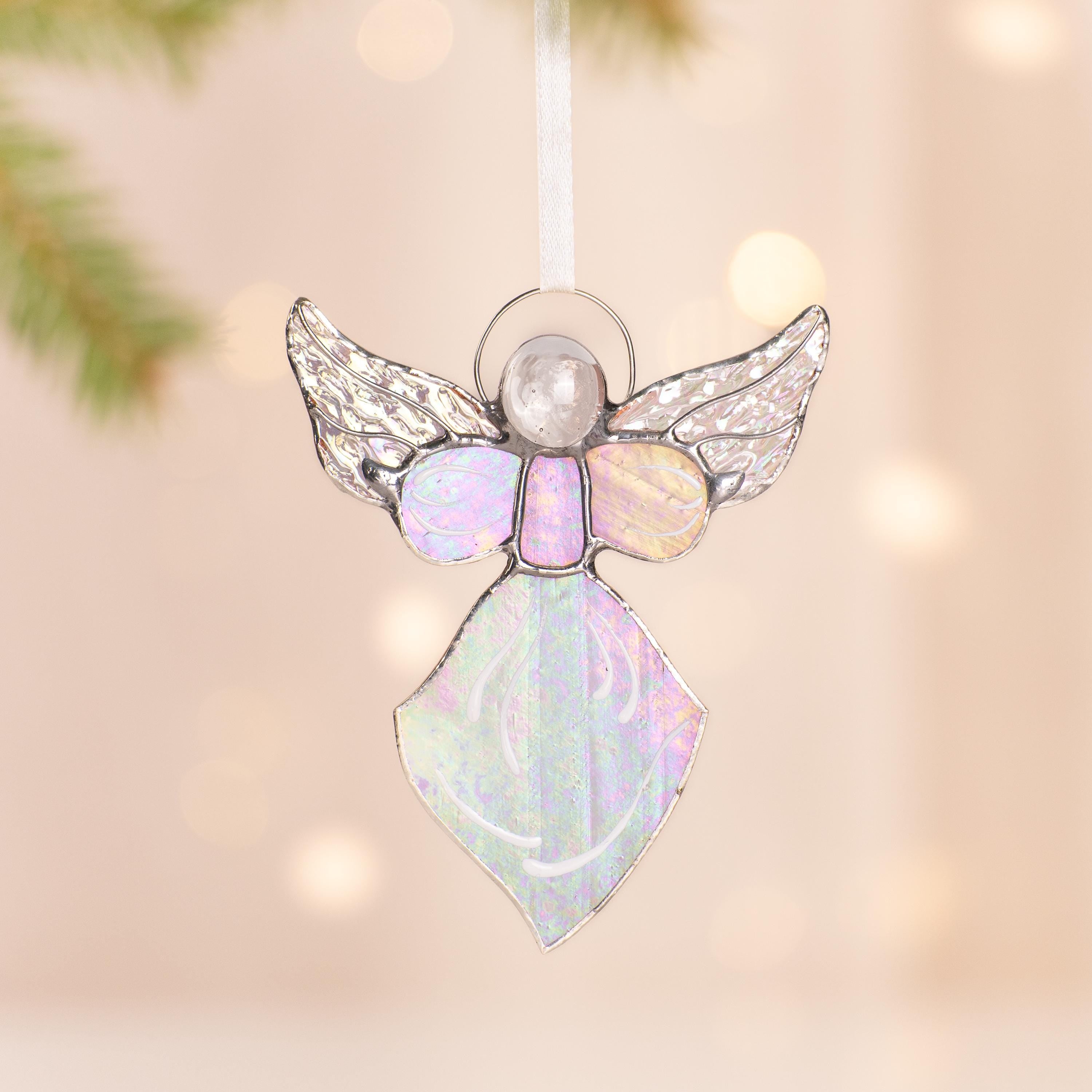 Angel ornament stained glass suncatcher Grandma Christmas gift Angel Christmas ornaments stained glass window hangings Angel gift