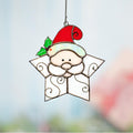 Stained glass santa ornament Grandparents Christmas gift Christmas tree ornaments stained glass window hangings Holiday hosting decor