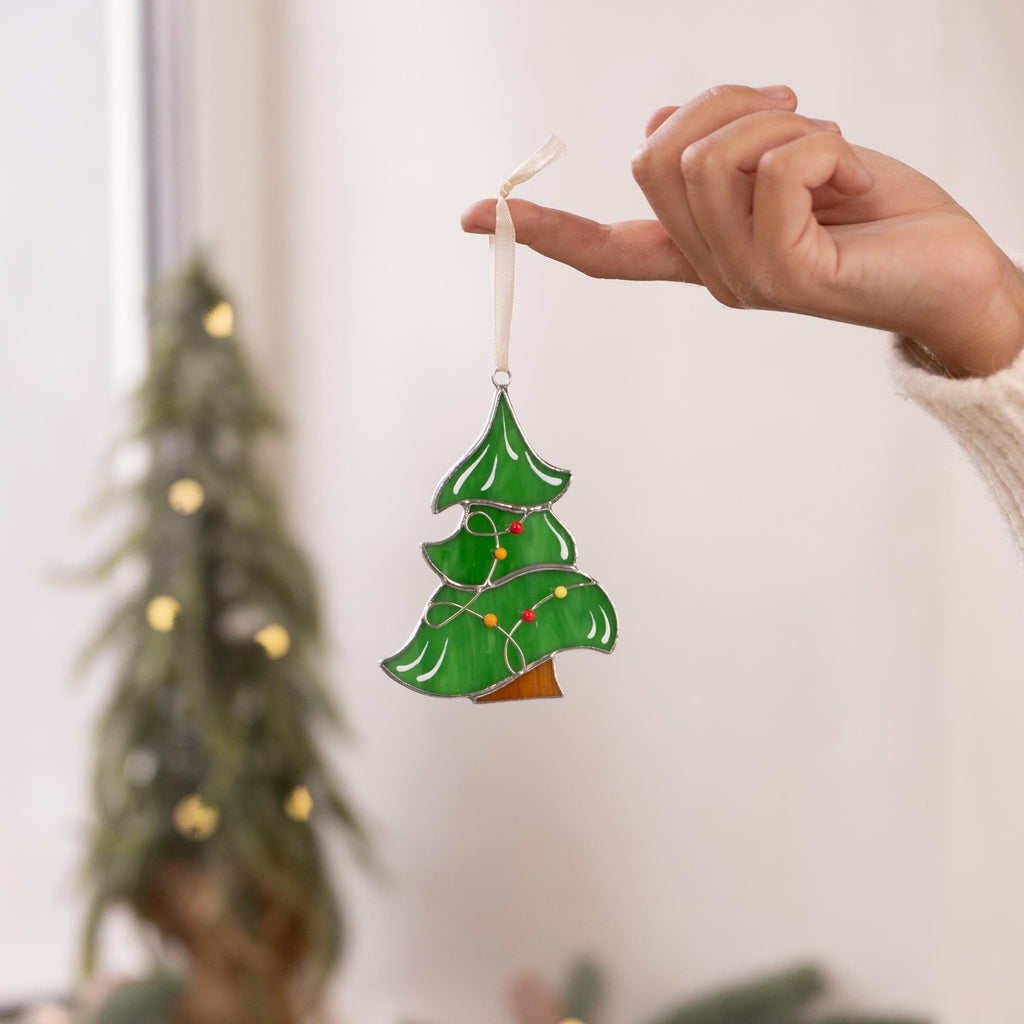Christmas tree ornaments stained glass window hangings Best Gifts for Her Christmas Unique Christmas ornaments set stained glass suncatchers