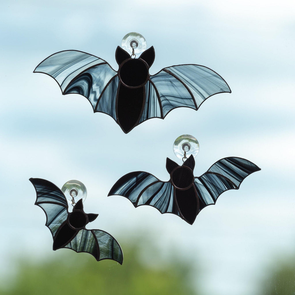Halloween stained glass bat suncatcher Halloween gift Custom stained glass window hangings Halloween artwork Halloween stained glass horror