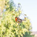 Modern stained glass window hangings Mothers day gift Robin bird Stained glass bird suncatcher House warming gifts new home