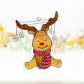 Reindeer stained glass suncatcher Christmas present Unique Christmas ornaments stained glass window hangings Handmade Christmas gift