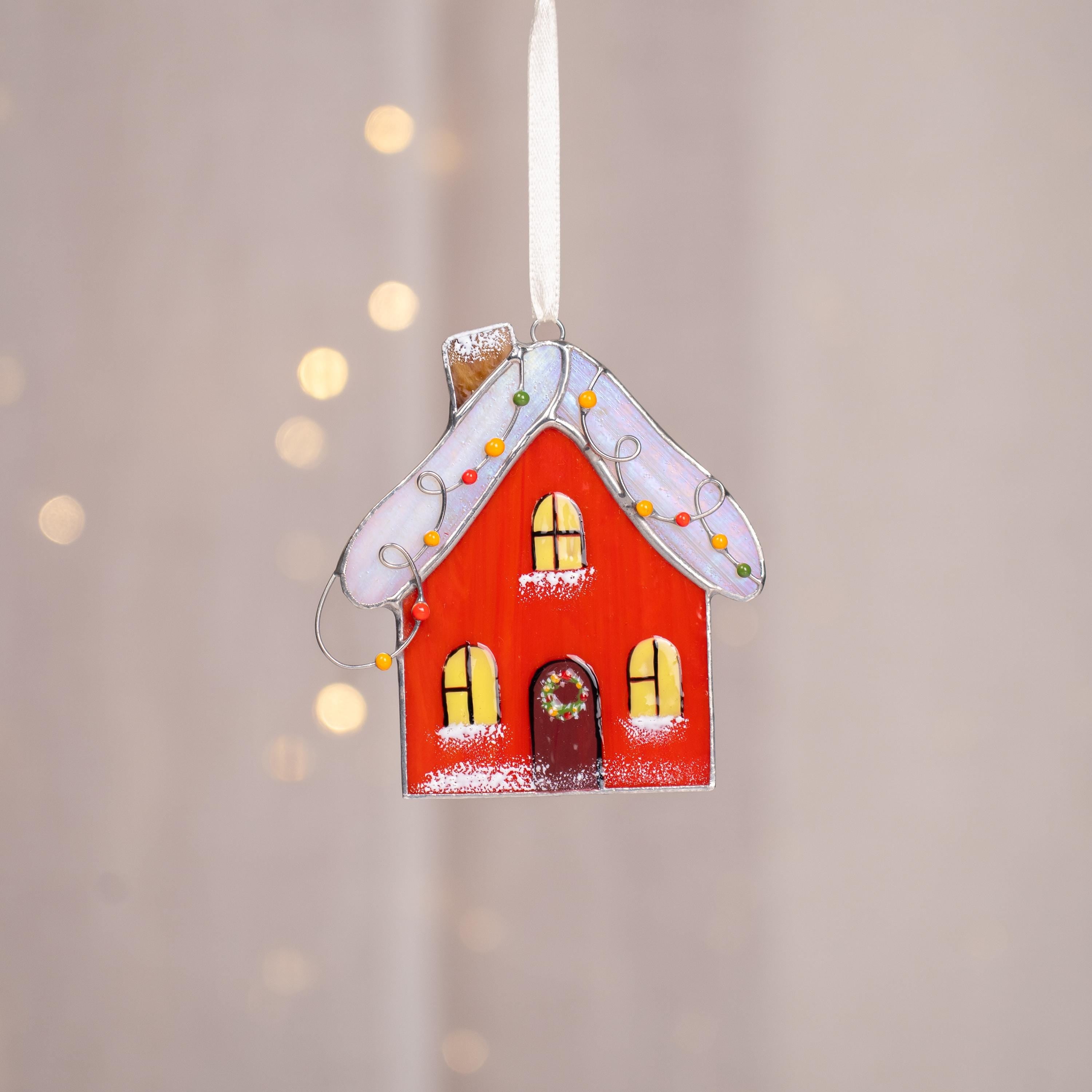 Gingerbread house stained glass suncatcher Mother in law Christmas gift Christmas bundle stained glass window hangings Gingerbread ornament