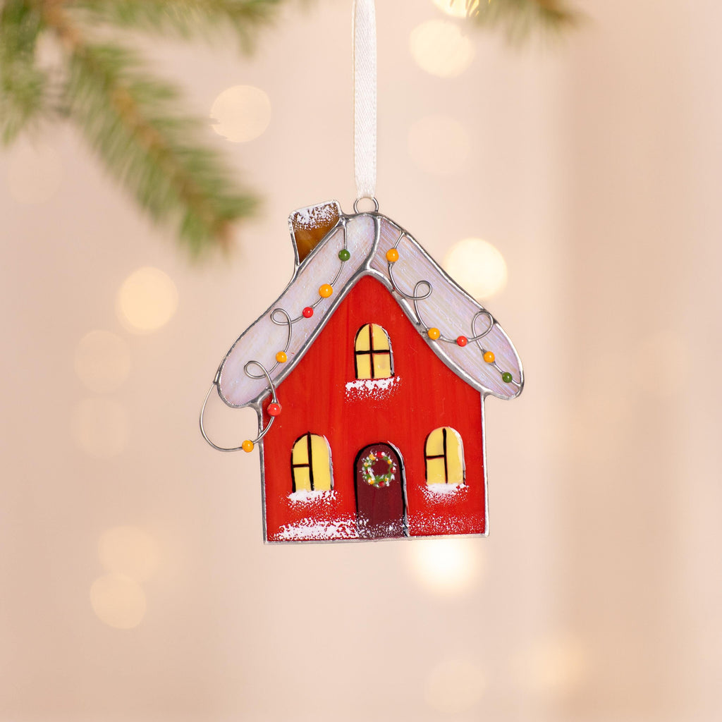 Gingerbread house stained glass suncatcher Mother in law Christmas gift Christmas bundle stained glass window hangings Gingerbread ornament