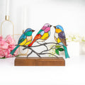 Gift for bird lovers stained glass panel Mother in law gifts Stained glass birds coffee table decor Handmade product stained glass ornament
