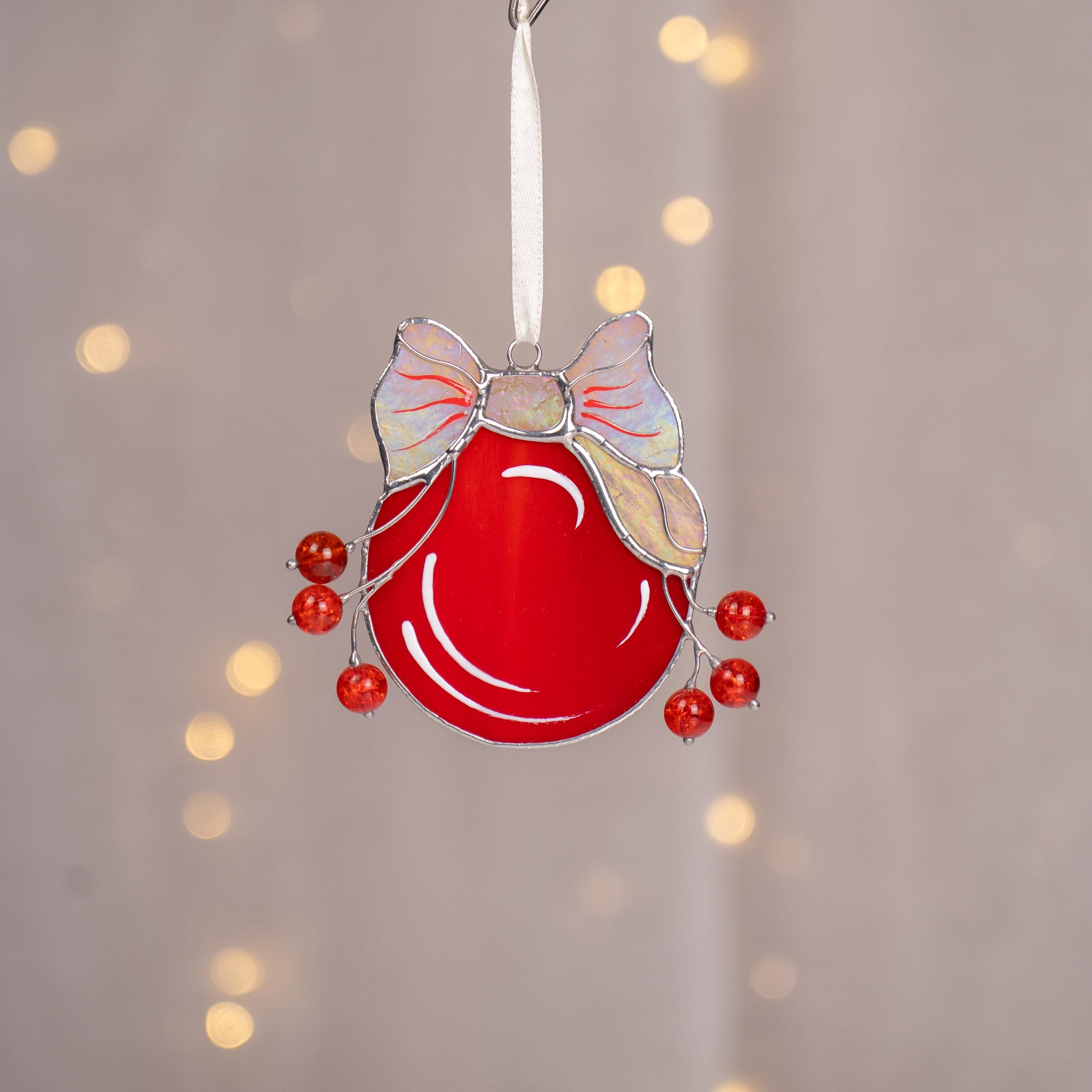 Christmas balls stained glass window hangings Christmas gifts wife Stained glass handmade Christmas gift Xmas ornaments