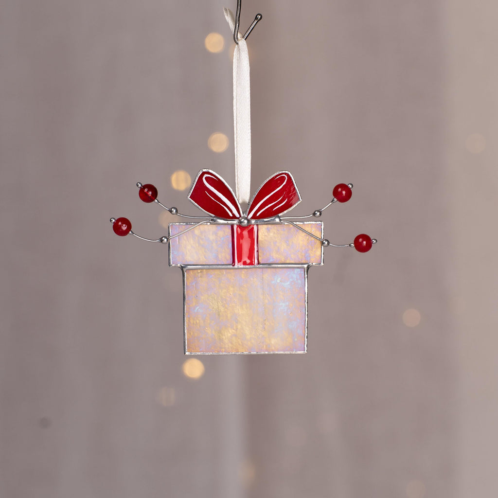 Christmas gift box stained glass sun catcher Goddaughter gift Christmas bundle stained glass window hangings Room decor aesthetic cozy