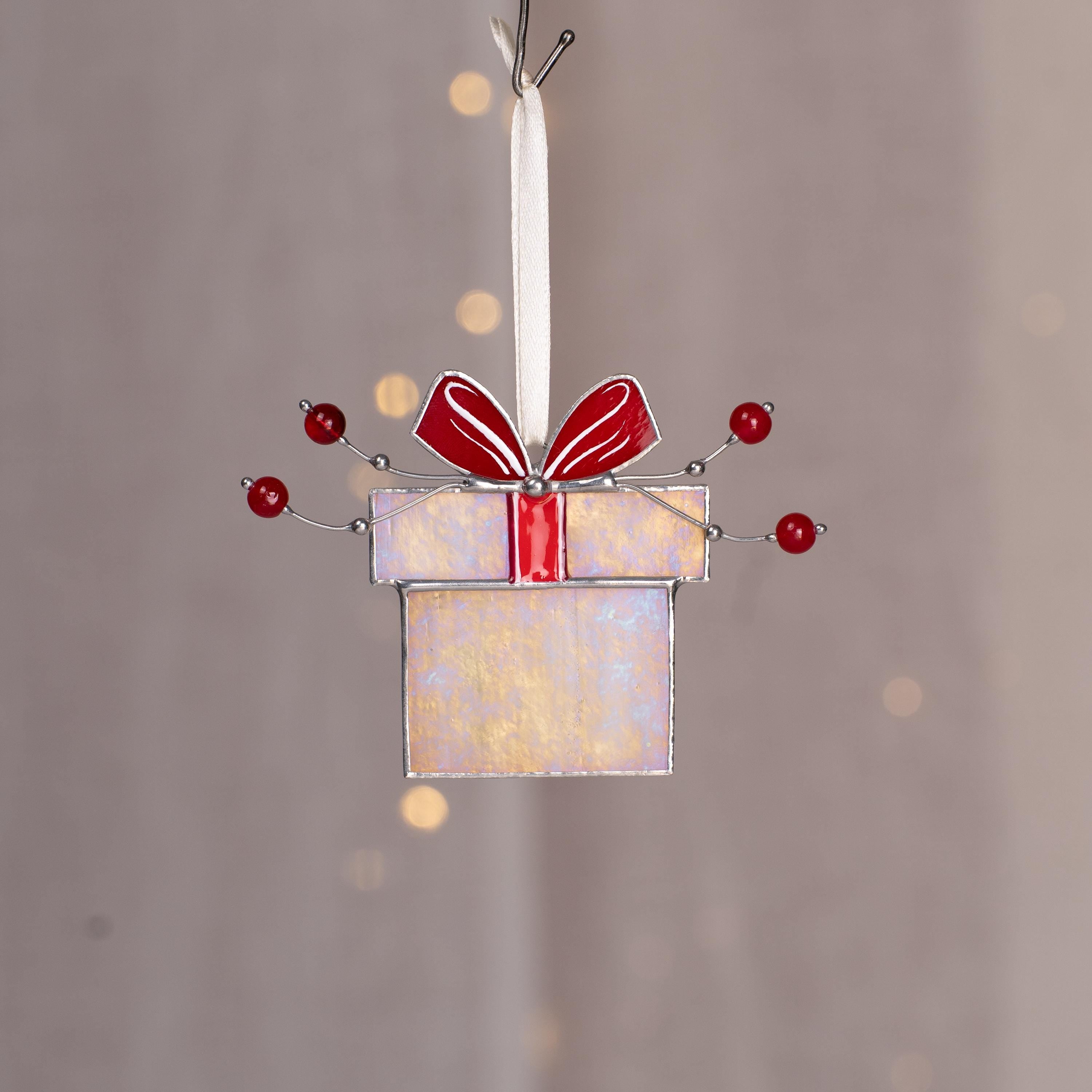 Christmas gift box stained glass sun catcher Goddaughter gift Christmas bundle stained glass window hangings Room decor aesthetic cozy