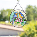 Bluebird stained glass panel Grandma gift Stained glass bird suncatcher Handmade product room decor aesthetic
