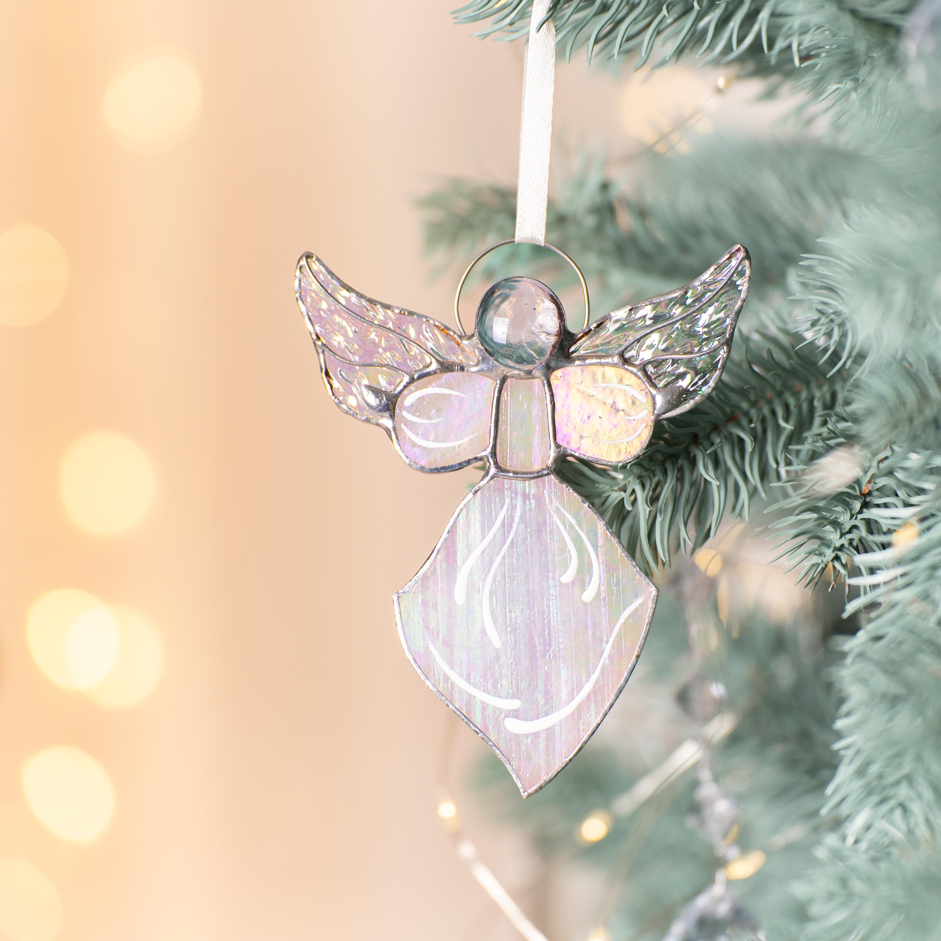 Angel ornament stained glass suncatcher Grandma Christmas gift Angel Christmas ornaments stained glass window hangings Angel gift