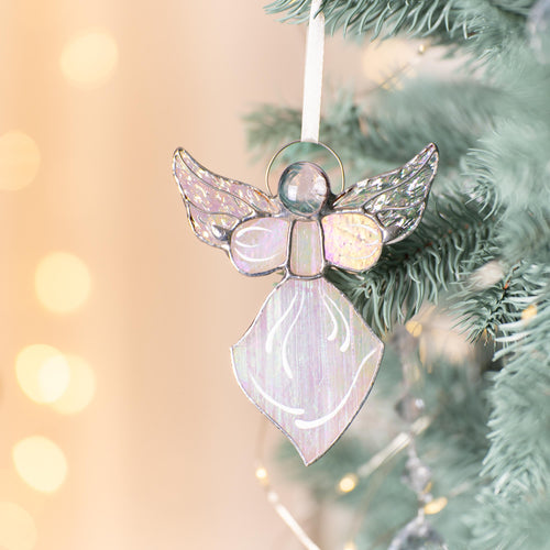 Angel ornament stained glass suncatcher Grandma Christmas gift Angel Christmas ornaments stained glass window hangings Angel gift