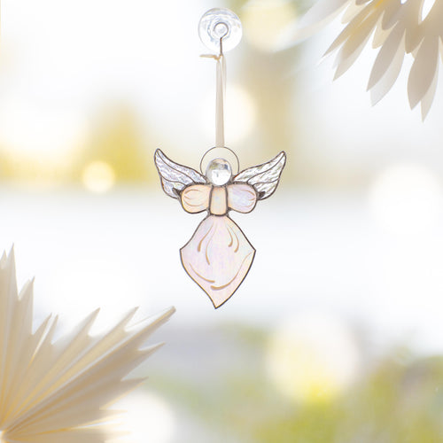 Angel ornament stained glass suncatcher Grandma Christmas gift Angel Christmas ornaments stained glass window hangings Angel gift