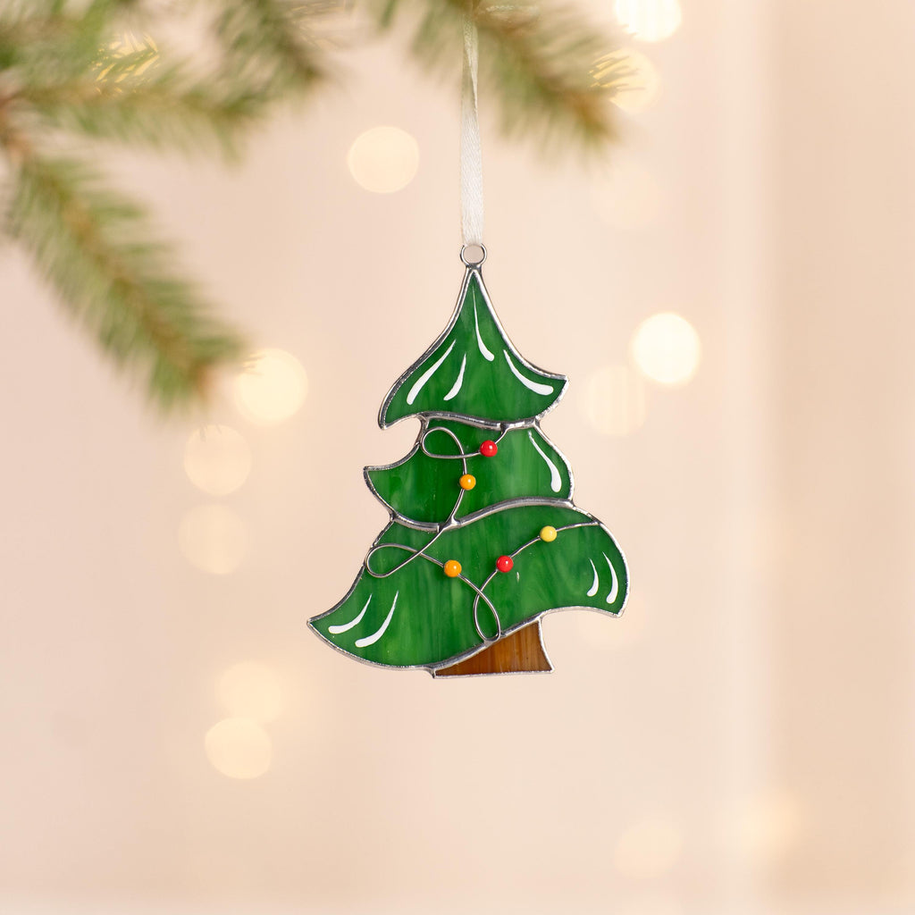 Christmas tree ornaments stained glass window hangings Best Gifts for Her Christmas Unique Christmas ornaments set stained glass suncatchers
