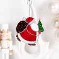 Stained glass Christmas ornaments Christmas tree stained glass window hangings Christmas dad gift Santa ornament stained glass suncatcher