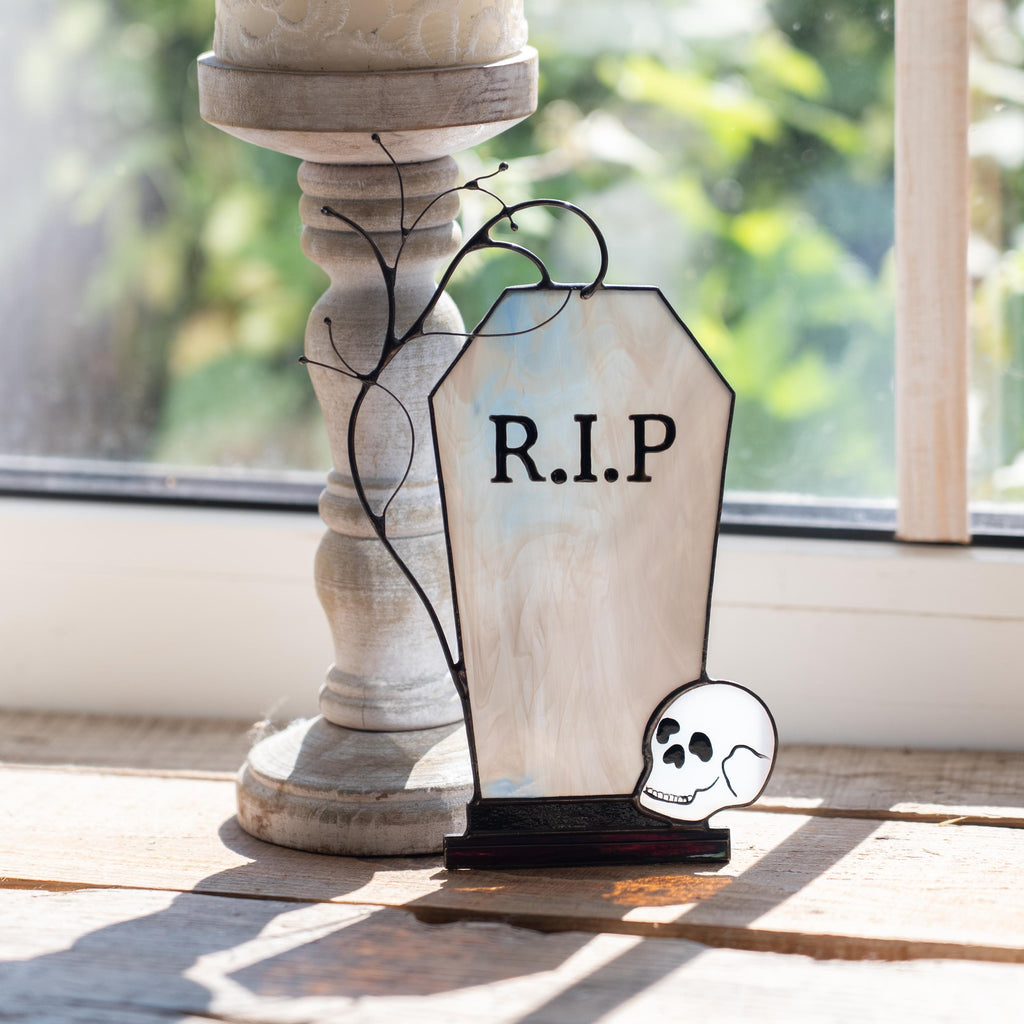 Stained glass Halloween suncatcher Halloween decor indoor Halloween gifts stained glass window hangings Whimsigoth decor Fall hosting decor