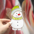 Christmas tree ornaments stained glass window hangings Gifts for him Christmas Snowman decor stained glass sun catcher Christmas gifts ideas