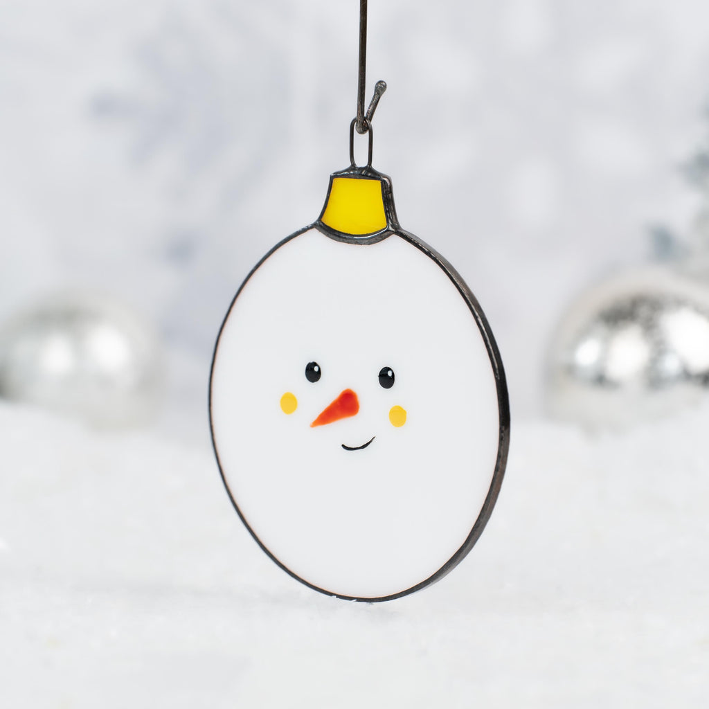 Snowman stained glass Christmas ornaments Grandparents Christmas gift Snowman ornament stained glass window hangings Winter art