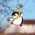 Penguin stained glass suncatcher Unique Christmas gifts Christmas ornaments handmade stained glass window hangings Penguin gift