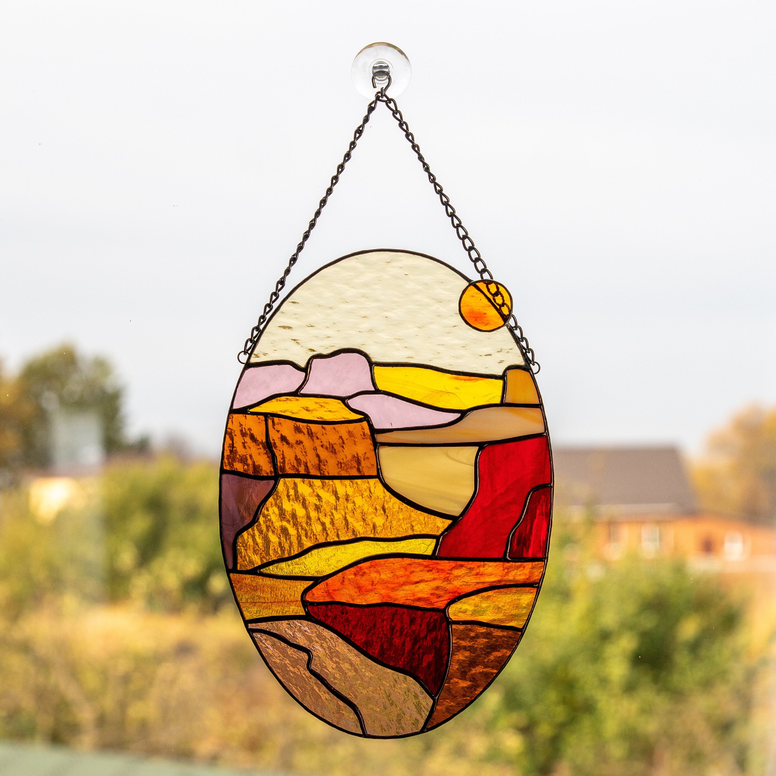 Grand Canyon Arizona stained glass window hangings Daughter in law gift Custom stained glass window panel Mothers day gift