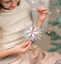 Snowflake stained glass ornament Mom Christmas Gift Snowflakes stained glass window hangings Winter art Stained glass crystal suncatcher
