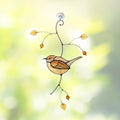 Carolina Wren stained glass bird suncatcher Mother in law gifts Custom stained glass window hangings House warming gifts new home