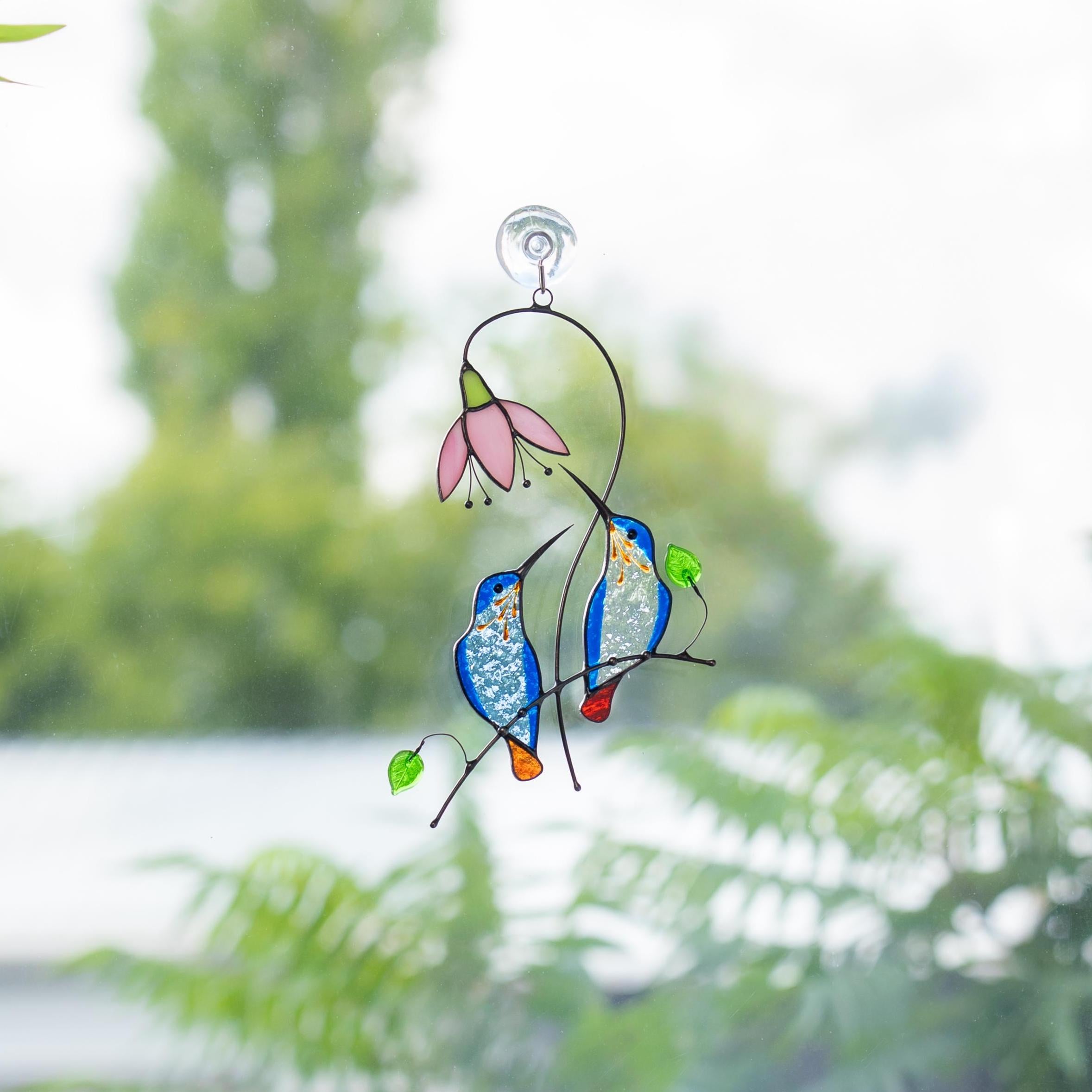 Hummingbird stained glass bird Sister in law gifts Hummingbird gifts stained glass window hangings Cardinal ornament Hummingbird suncatcher