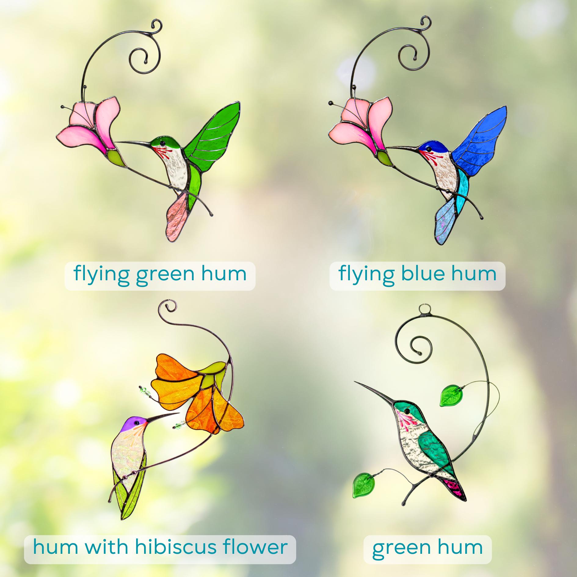 Stained glass hummingbird gifts Unique gift for mom stained glass window hangings Great grandma gifts Hummingbird garden decor
