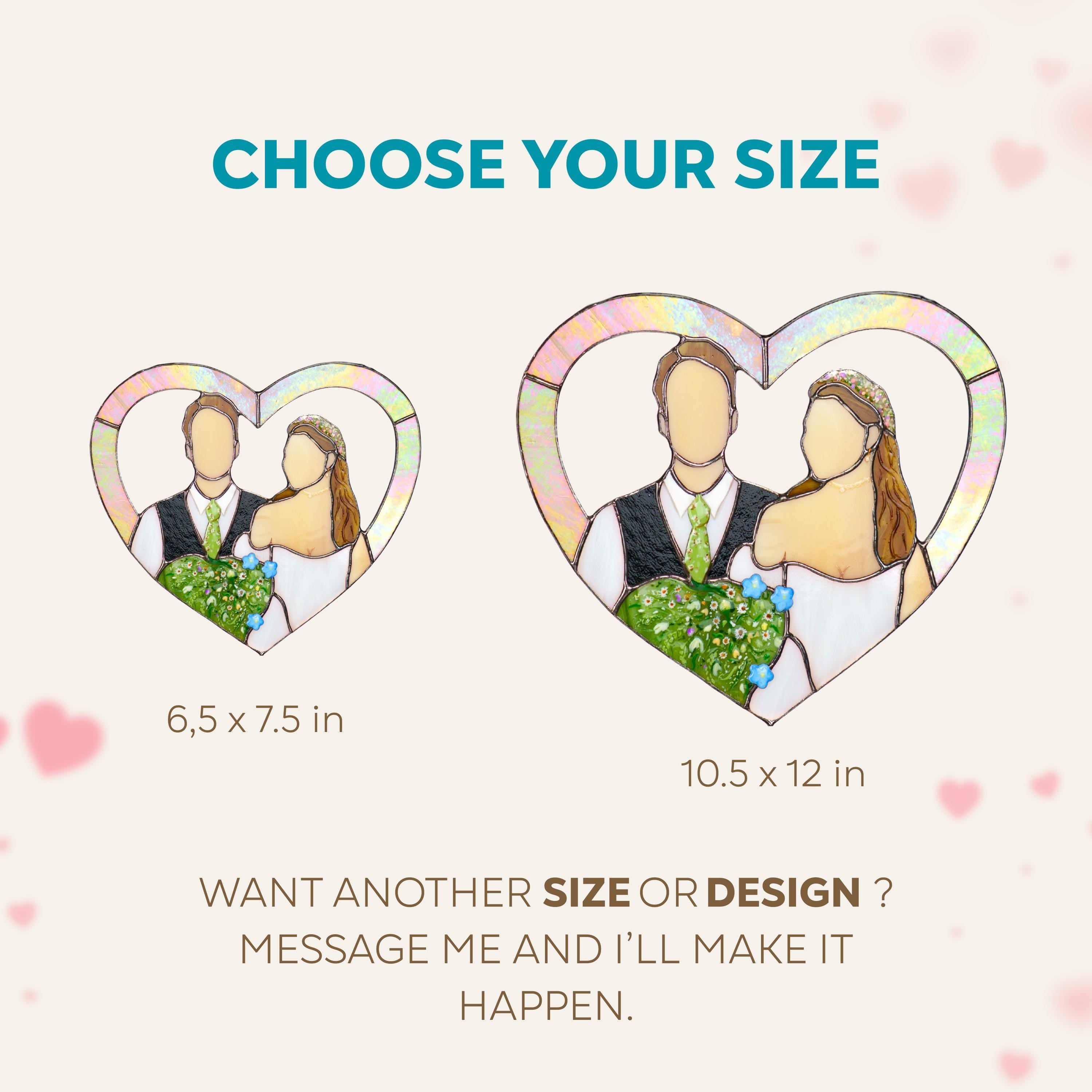 Custom portrait gift stained glass panel Faceless portrait Personalized portrait stained glass window hangings Wedding gift for couple