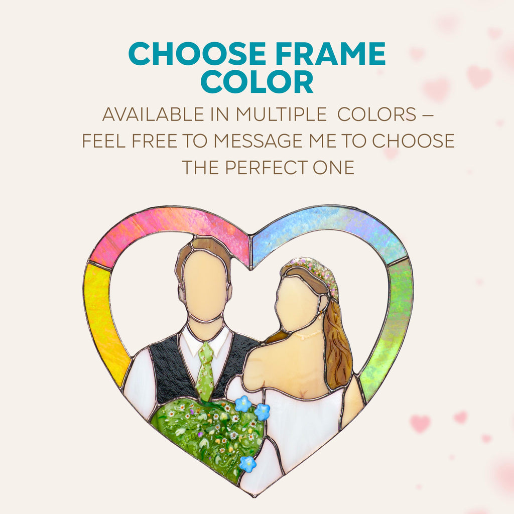 Custom portrait gift stained glass panel Faceless portrait Personalized portrait stained glass window hangings Wedding gift for couple