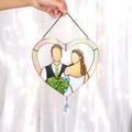 Custom portrait gift stained glass panel Faceless portrait Personalized portrait stained glass window hangings Wedding gift for couple
